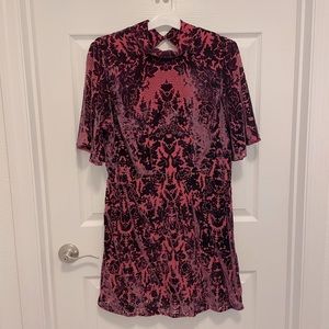 Anthropologie Paisley Velvet Maroon Dress Size 16P